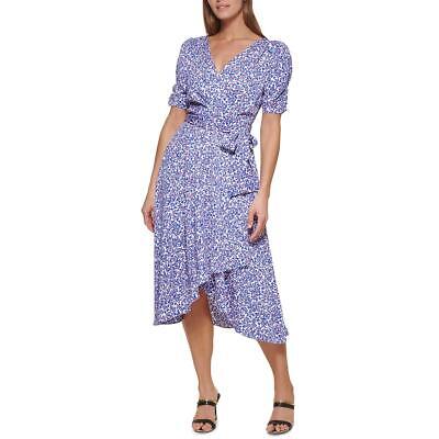 

Женское платье миди с запахом и цветочным принтом DKNY BHFO 4583, Iris multi