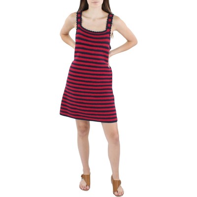 

Женское красное мини-платье в полоску в стиле 70-х RE/DONE  BHFO 0151, Red/navy