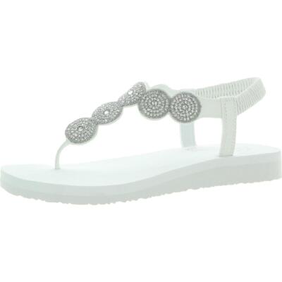 

Женские белые сандалии для медитации Skechers, размер 8, средний (B,M), BHFO 3503, White/silver, Meditation