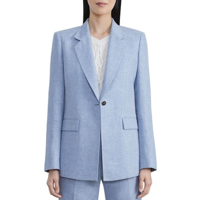 

Lafayette 148 New York Женский синий меланжевый пиджак на одной пуговице  BHFO 3208, Pale blue melange