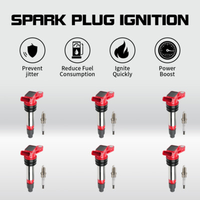 New 6 Ignition Coil & Spark Plug for Volvo XC60 XC90 S80 Land Rover LR2 UF594