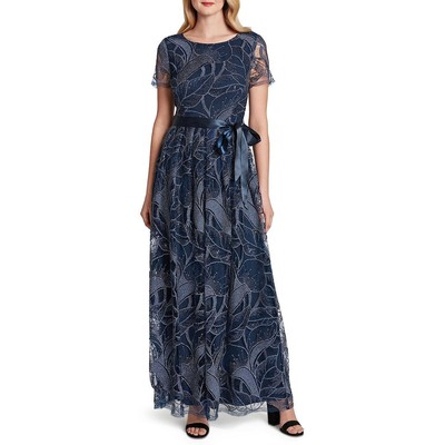 

Tahari ASL Женское темно-синее платье макси с пайетками и металликом  BHFO 8126, Midnight navy