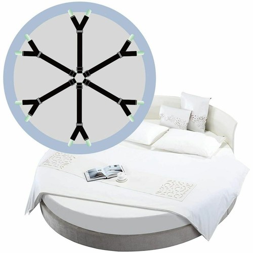 Crisscross Adjustable Bed Fitted Sheet Straps Suspenders Gripper Fastener Metal