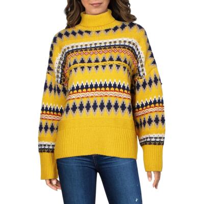 Женский свитер-водолазка с принтом из шерсти Willow Fairisle Womens Rag & Bone, топ с высоким воротом, BHFO 9706
