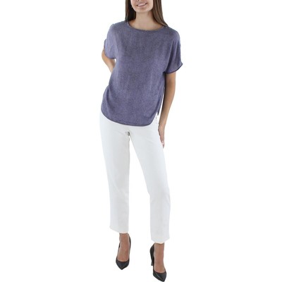 

Женская голубая блузка с круглым вырезом в горошек Anne Klein  BHFO 2399, Anne black/light lavender