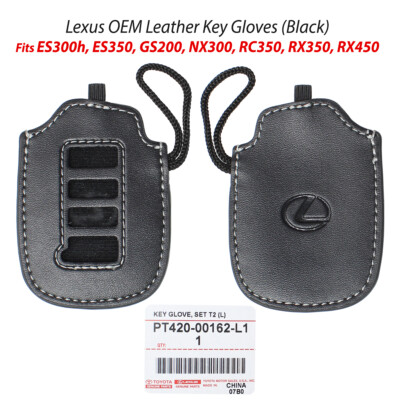 2X LEXUS OEM Black Smart Key Fob Remote Cover Leather Gloves PT420-00162-L1