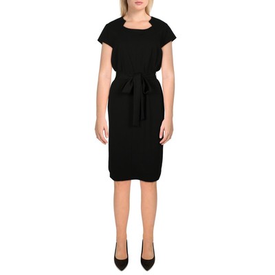Kasper Womens  Black Pintuck Knee Length Wear To Work Dress XL BHFO 2722