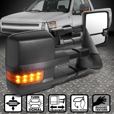 ДЛЯ РУЧНОГО ТЕЛЕСКОПИЧЕСКОГО ЗЕРКАЛА ДЛЯ БУКСИРОВКИ SILVERADO/SIERRA 99-06 SILVERADO/SIERRA BLACK+ СВЕТОДИОДНАЯ ПОДСВЕТКА