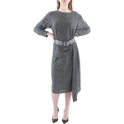 Женское коктейльное и вечернее платье с серебристой текстурой от London Times 20W BHFO 0617