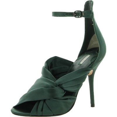 

Зеленые атласные туфли с ремешком на щиколотке Leon Max Gia 5.5 Medium (B,M) BHFO 5560, Зеленый, Gia