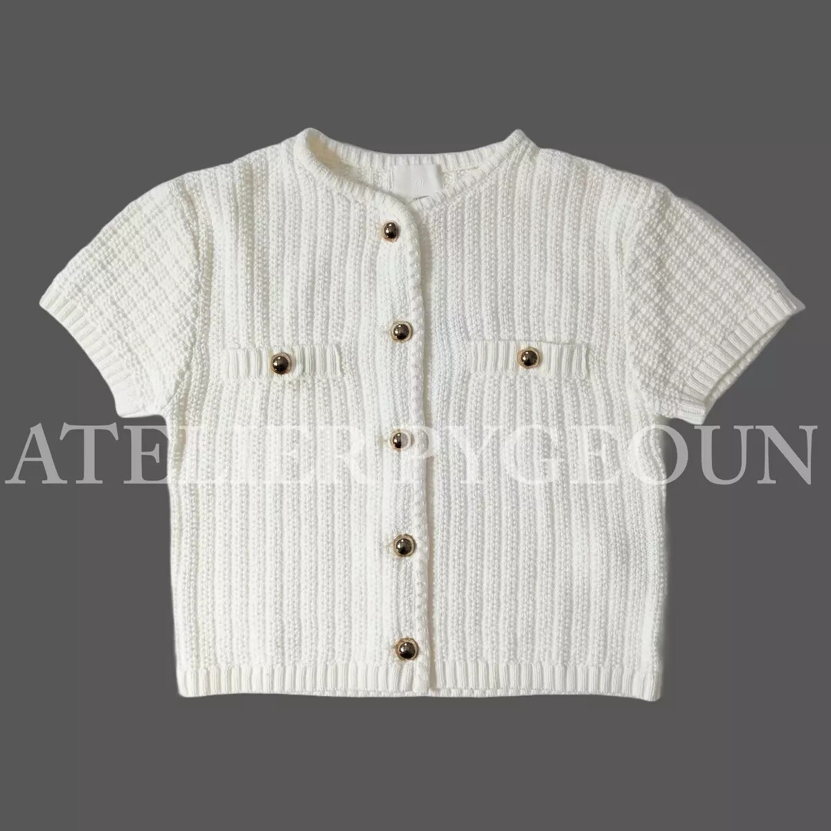 トップス ennoy BUTTON CARDIGAN M 8seconds Cable Round Neck Button Cardigan Navy | Cardigans