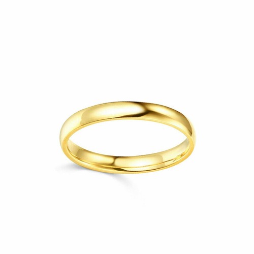 Pre-owned Td Collections 14k Yellow Gold 3mm Plain Regular Fit Classic Light Dome Wedding Band