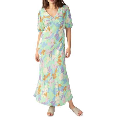 Sanctuary Womens Green Floral Print Rayon Maxi Dress 8 BHFO 3001