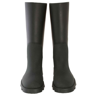 Pre-owned Burberry Rubber Marsh Calf-length Rain Boots In Check Description