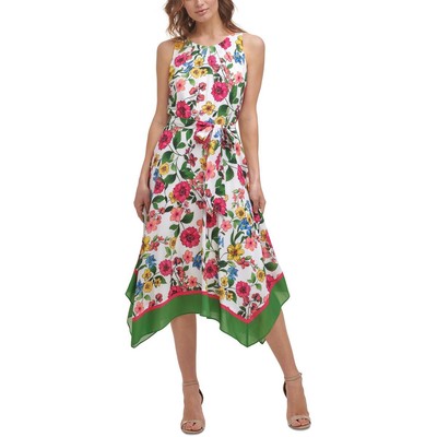 

Женское белое летнее платье миди Jessica Howard Petites  BHFO 9525, Ivory multi