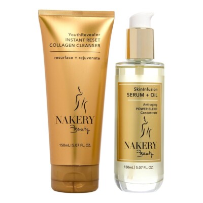 Nakery Beauty Plump & Smooth Serum & Cleanser 2-Piece Collection New Crows Feet