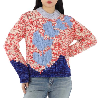 Pre-owned Burberry Crewneck Knit Jumper In Bright Red