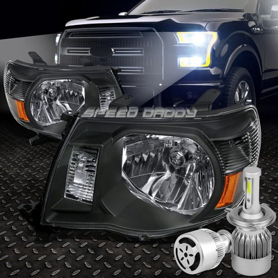ЧЕРНЫЙ КОРПУС, ЯНТАРНАЯ ФАРА С ОТРАЖАТЕЛЕМ + БЕЛЫЙ СВЕТОДИОД H4 HID с ВЕНТИЛЯТОРОМ ДЛЯ 05-11 TACOMA