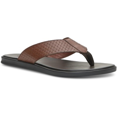 Мужские шлепанцы-стринги Vince Camuto WAYLYN коричневого цвета с кожаными ремешками 9 Medium (D) BHFO 3867