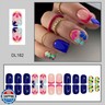 Flower Press on Nails Short Square Fake Nails with Designs Glitter False Nails Floral Glossy Full Cover Acrylic Nails Blue Glue on Nails Spring Artificial Stick on Nails for Women Manicure 24 Pcs