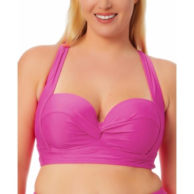 California Waves Женская розовая пляжная одежда Бикини Swim top Plus 20/22 BHFO 9393