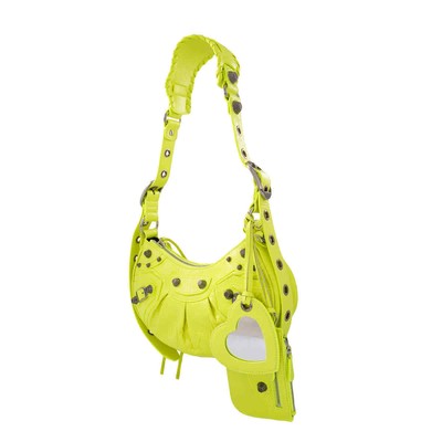 Pre-owned Balenciaga Le Cagole Xs Shoulder Bag In Neon Yellow 6713091vguy7206