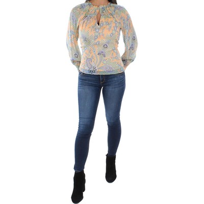 

Женская блузка Ramy Brook Mildred Orange с V-образным вырезом и узором пейсли  BHFO 9016, Bellini combo