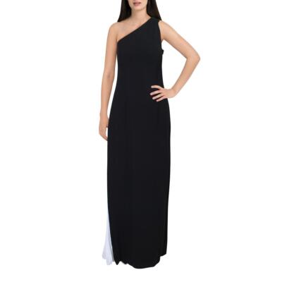 

Женское черное плиссированное вечернее платье Lauren Ralph Lauren Zemira  BHFO 2180, Black/white
