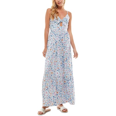 Женское синее макси-платье с цветочным принтом Kingston Grey для юниорок XXL BHFO 7112