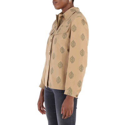 Pre-owned Chloé Chloe Ladies Beige Embroidered Shirt Jacket