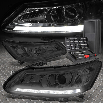 ДЛЯ 13-15 HONDA ACCORD 4-DR LED DRL-ПРОЕКТОР С ДЫМЧАТЫМИ/ПРОЗРАЧНЫМИ ФАРАМИ + НАБОР ИНСТРУМЕНТОВ