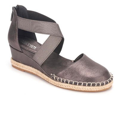 

Kenneth Cole Reaction Womens Clo X Band Strappy Wedge Sandals Shoes BHFO 3640, Pewter, Clo X Band