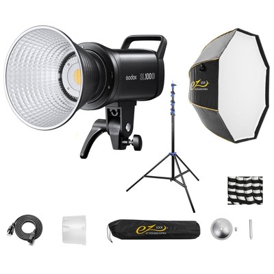 Комплект светодиодного видеосвета Godox SL100D Day Light со светящимся софтбоксом и подставкой для освещения