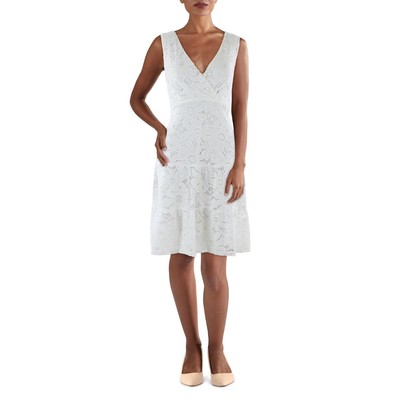 Связанное платье Женское белое кружевное мини-платье-клеш Petites 10P BHFO 8206