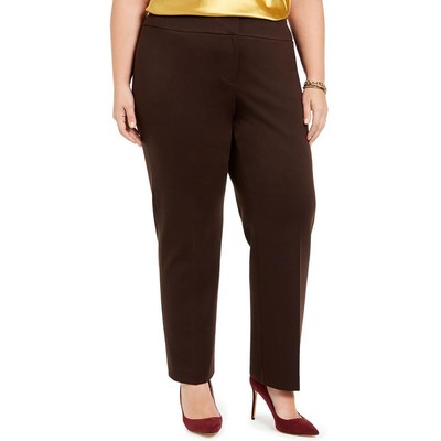 

Женские коричневые однотонные брюки Kasper узкие брюки плюс 24 Вт BHFO 6310, Mocha, 10733966