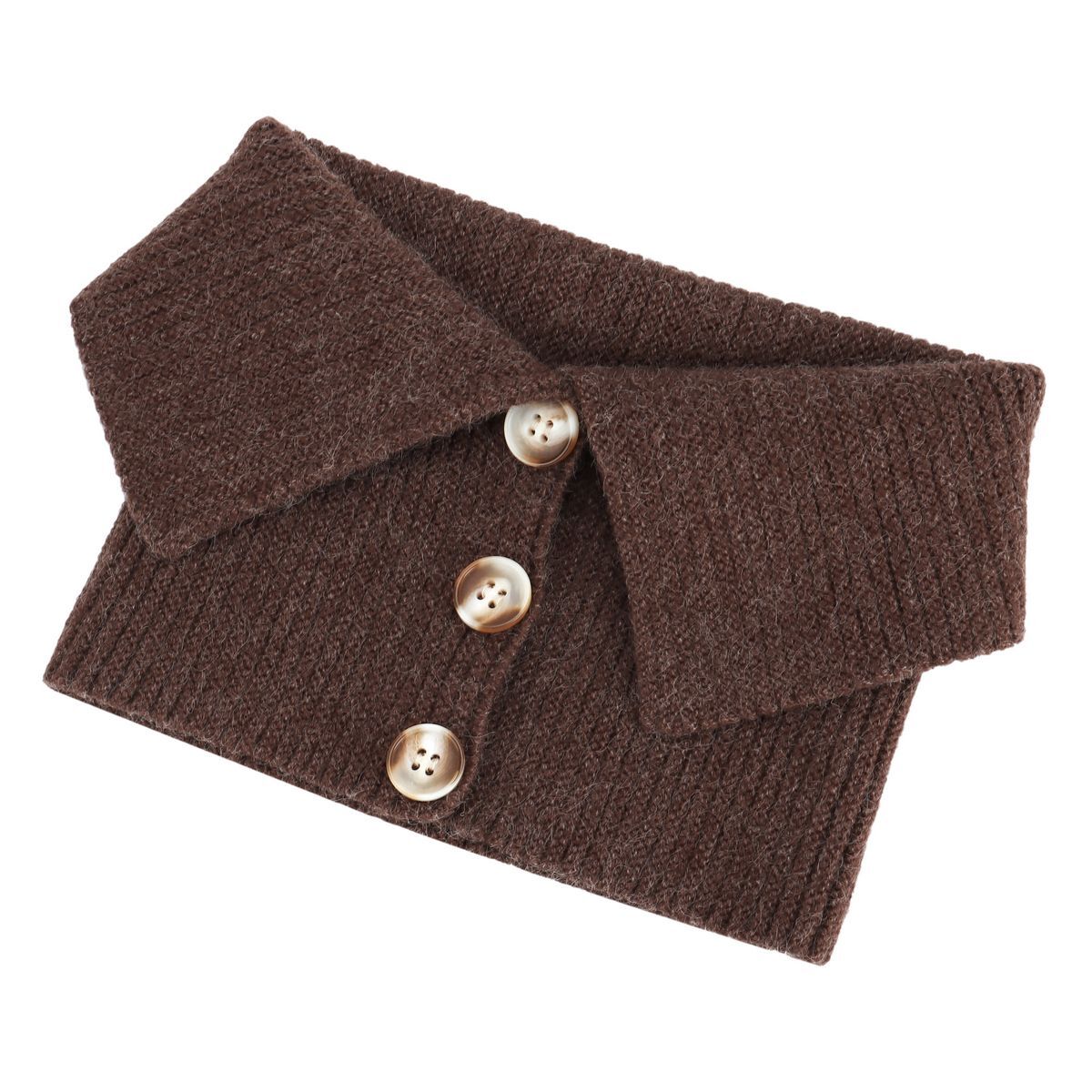 Womens Buttons Knit Turtleneck Collar Warmer Cover Scarf Faux Fake Collar LAVA