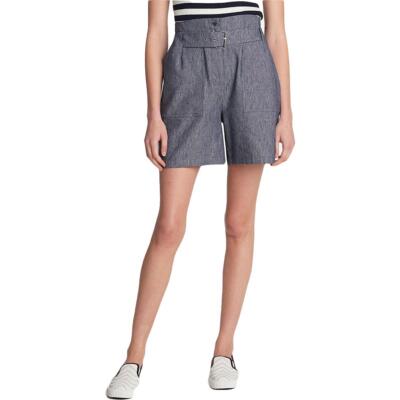 

Karl Lagerfeld Женские синие шорты из искусственного денима с поясом  BHFO 6989, Синий