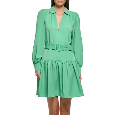 Женское зеленое короткое мини-платье с разрезом на шее от Karl Lagerfeld Paris 12 BHFO 1536