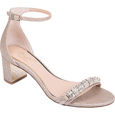 Женские босоножки Jewel Badgley Mischka на высоком каблуке Ramsay с золотыми вставками 6,5 см (B, M) BHFO 1898