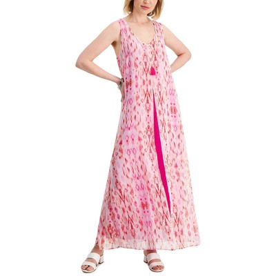 

Женское розовое платье миди без рукавов JM Collection с v-образным вырезом Petites  BHFO 0145, Fuchsia tulip
