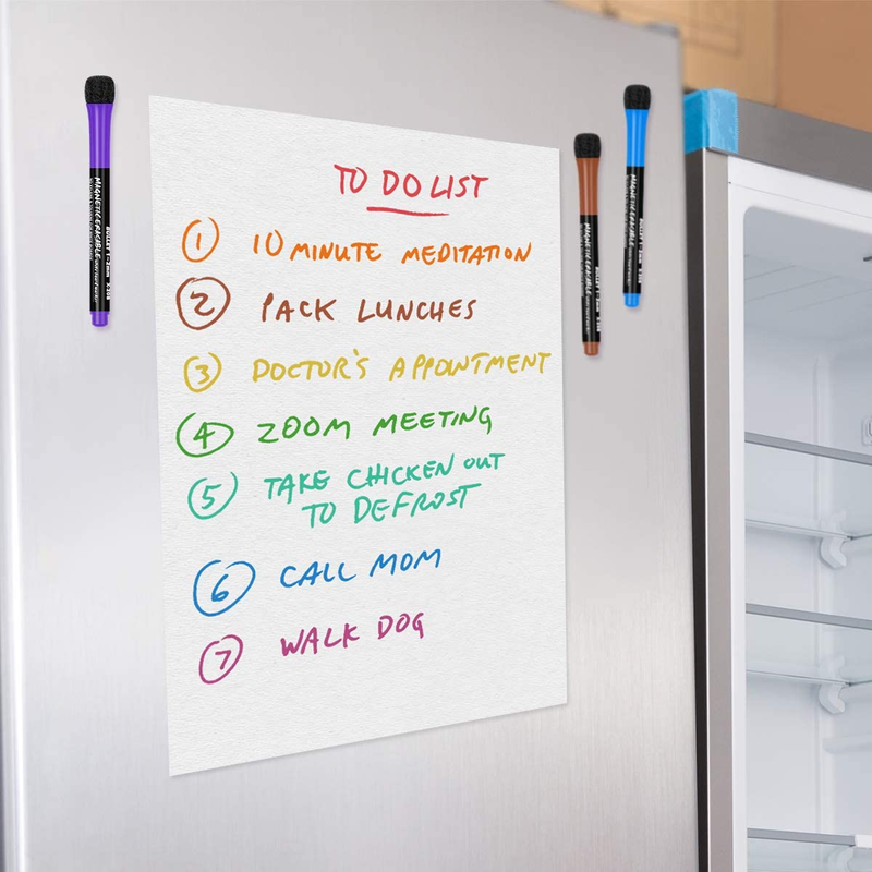 Magnetic Dry Erase Markers Fine: 12 Colors Erasable Whiteboard Markers Fine Poin