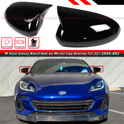 FOR 2022-25 SUBARU BRZ TOYOTA GR 86 M STYLE GLOSS BLACK MIRROR COVER CAP OVERLAY