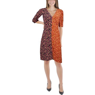 Короткое мини-платье French Connection Womens Daisy Petals темно-коричневого цвета 2 BHFO 3900