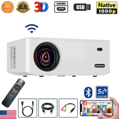 4K Projector 60000LMS 1080P 3D 5G WiFi Bluetooth Video Home Theater 250'' Display