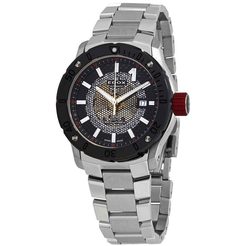 Edox Chronoffshore 1 Automatic Black Dial Men Watch 80099 3RM NIN