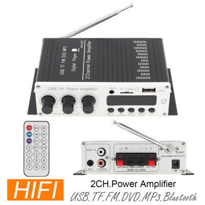 2CH Bluetooth HIFI Power Amplifier Audio Stereo Kalaok Home Car FM Radio Player