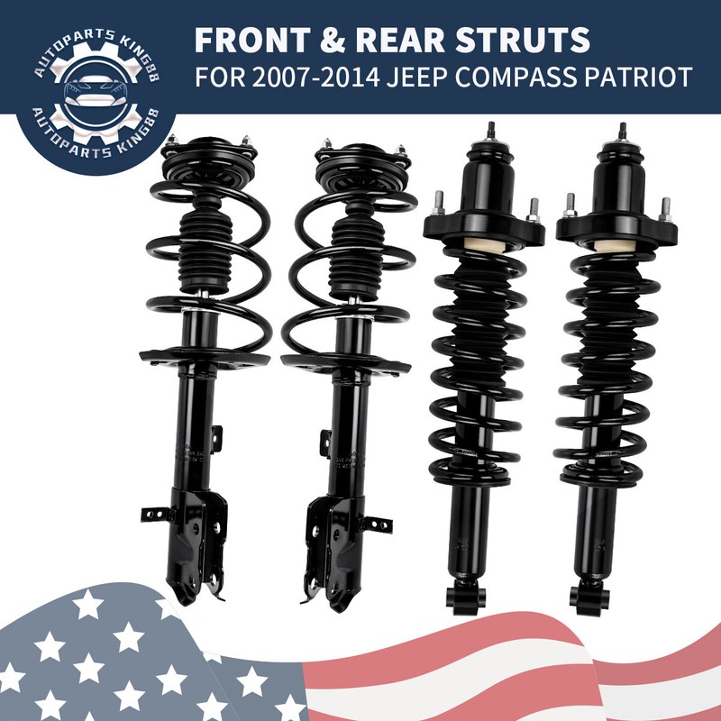 4PCS Front & Rear Shock Strut For 07-12 Dodge Caliber 07-14 Jeep Compass Patriot