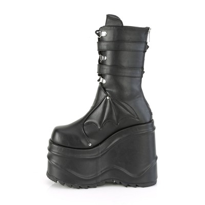 DEMONIA WAVE-150 DEMONIA LDAY WADENHOHE KEIL-PLATEAUSTIEFEL FLEDERMAUS SCHWARZ LEDERLOOK
