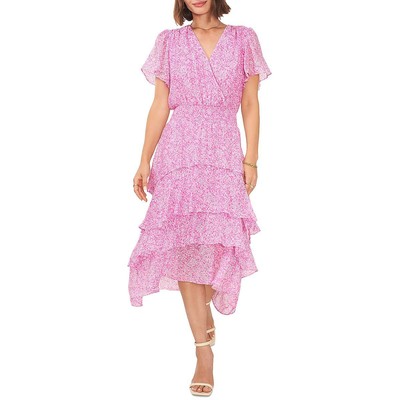 Женский розовый дневной миди-сарафан с цветочным принтом Vince Camuto, L BHFO 8176