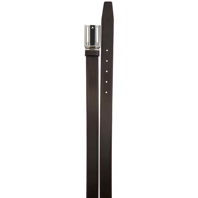 Pre-owned Montblanc Black/brown Reversible Cut-to-size Business Belt